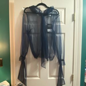 Rodarte for Target navy sheer blouse